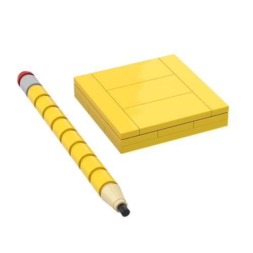 Buildable Notepad Buildable Notepad and Pencil- Custom Building Set – Playwell Bricks